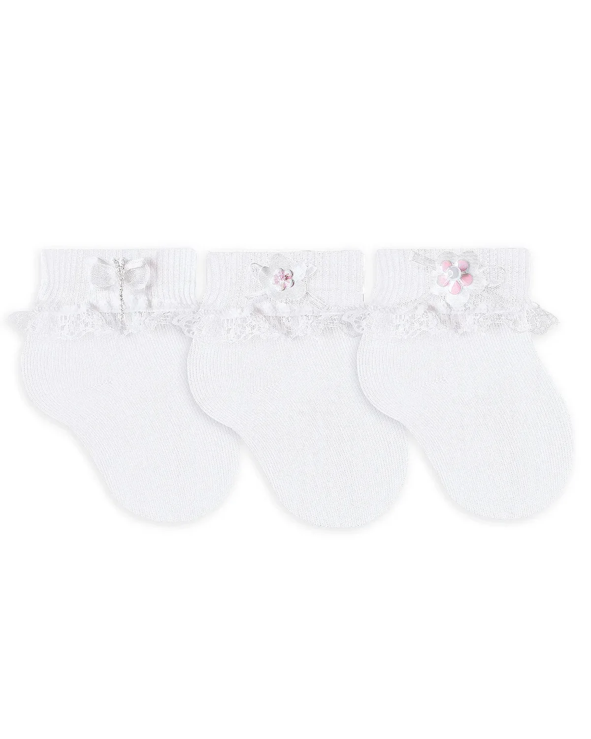 Selene meia bebe poliamida com aplique — BRANCO (foto 1)
