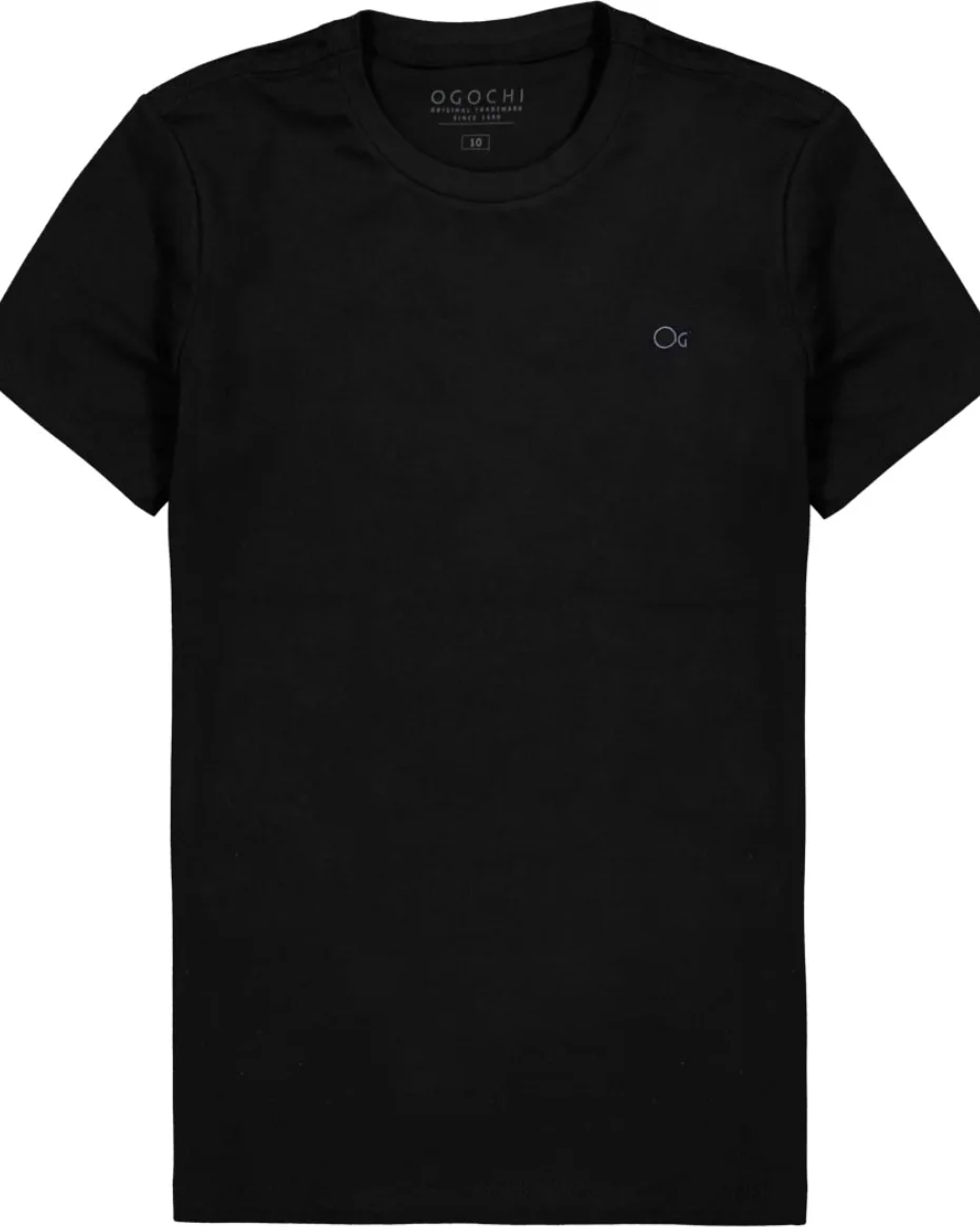 Ogochi camiseta infantil manga curta essencial slim — PRETO (foto 1)