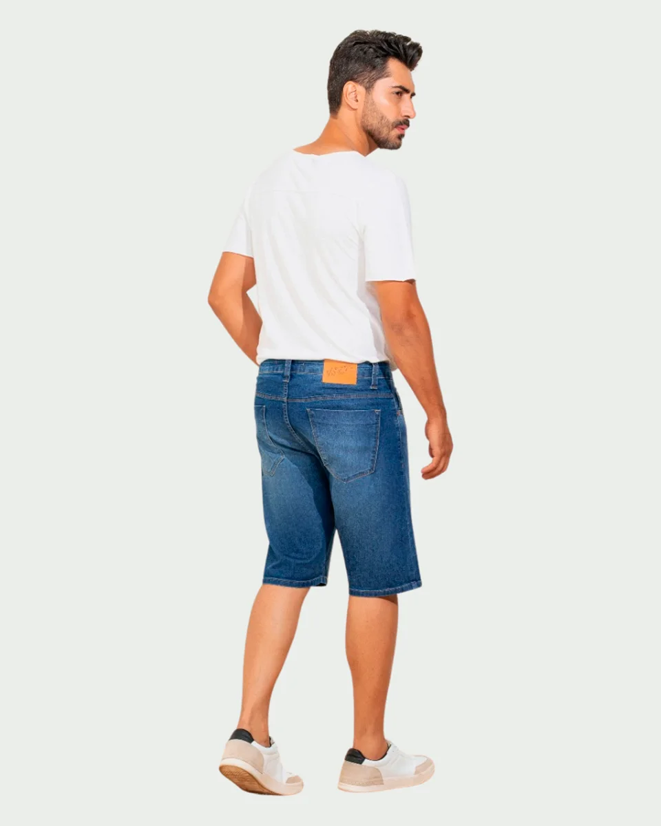 Kacolako bermuda masc slim lycra jeans k22058 — STONE (foto 1)