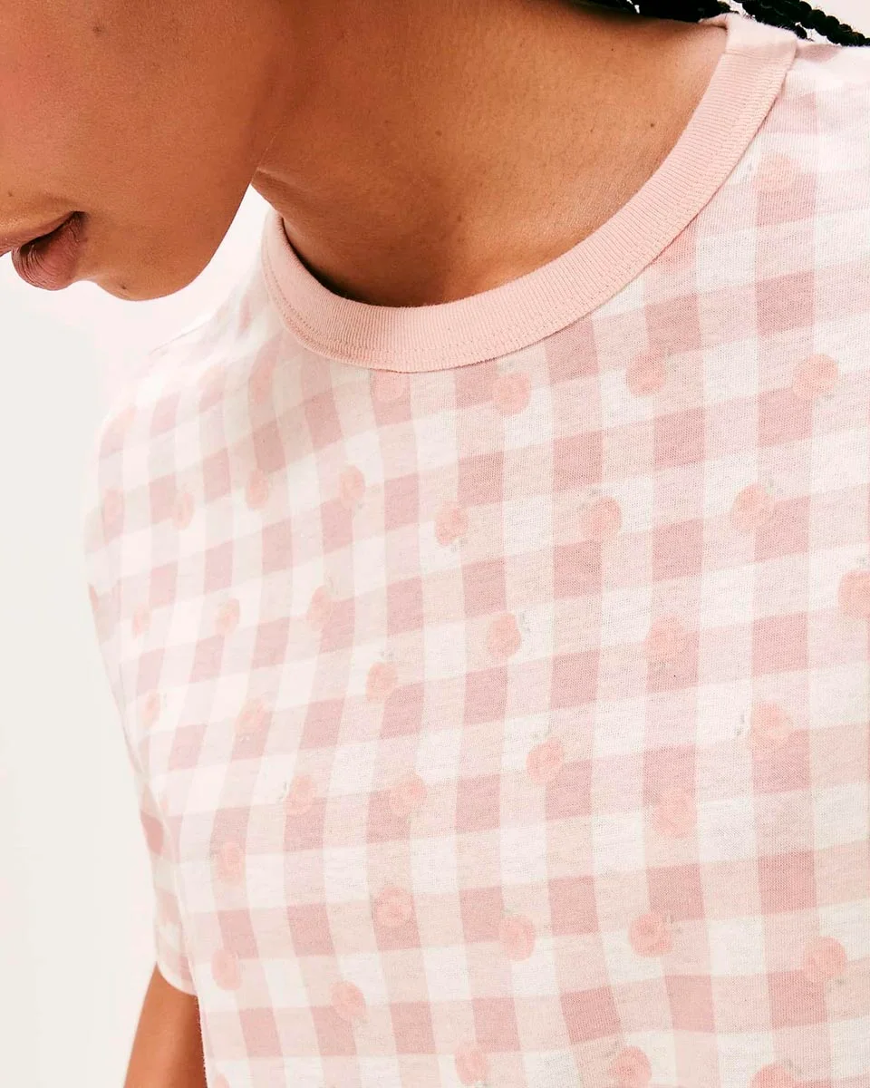 Hering pijama curto feminino estampado oversized 7cmv — ROSA (foto 3)