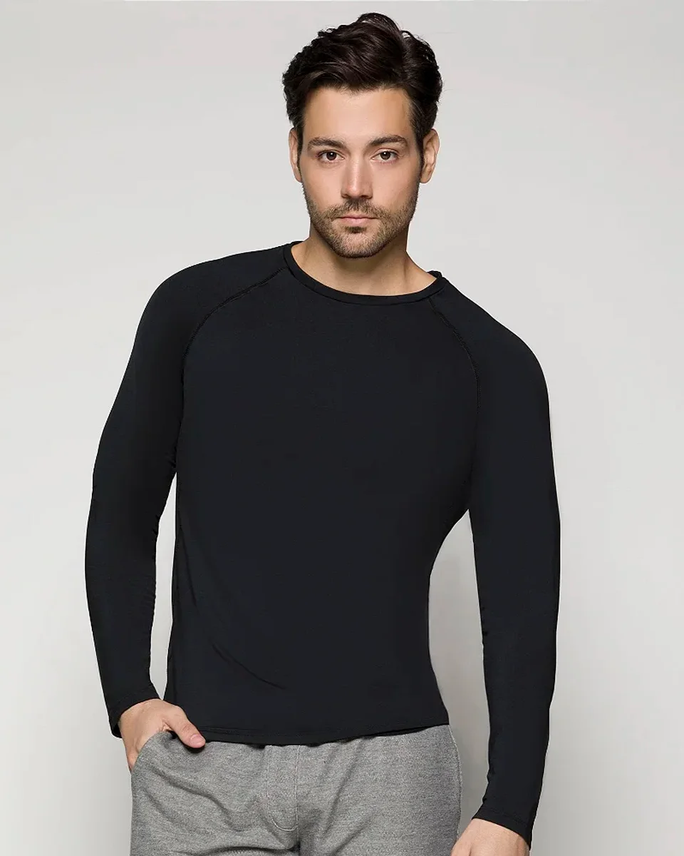 Selene camiseta manga longa felpa masc 22015.001 — PRETO (foto 1)