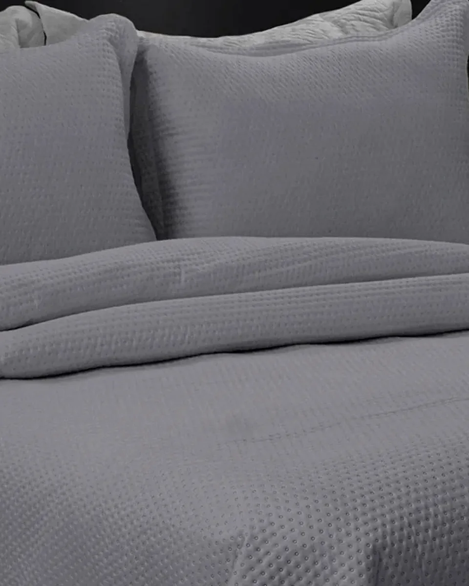 Habitat colcha elegance lisa — CINZA (foto 1)