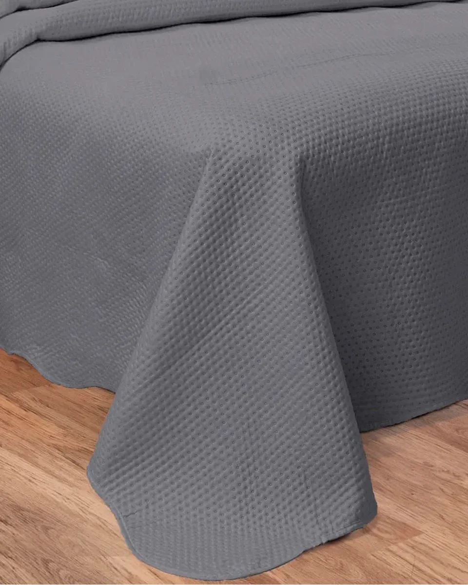 Habitat colcha elegance lisa — CINZA (foto 2)