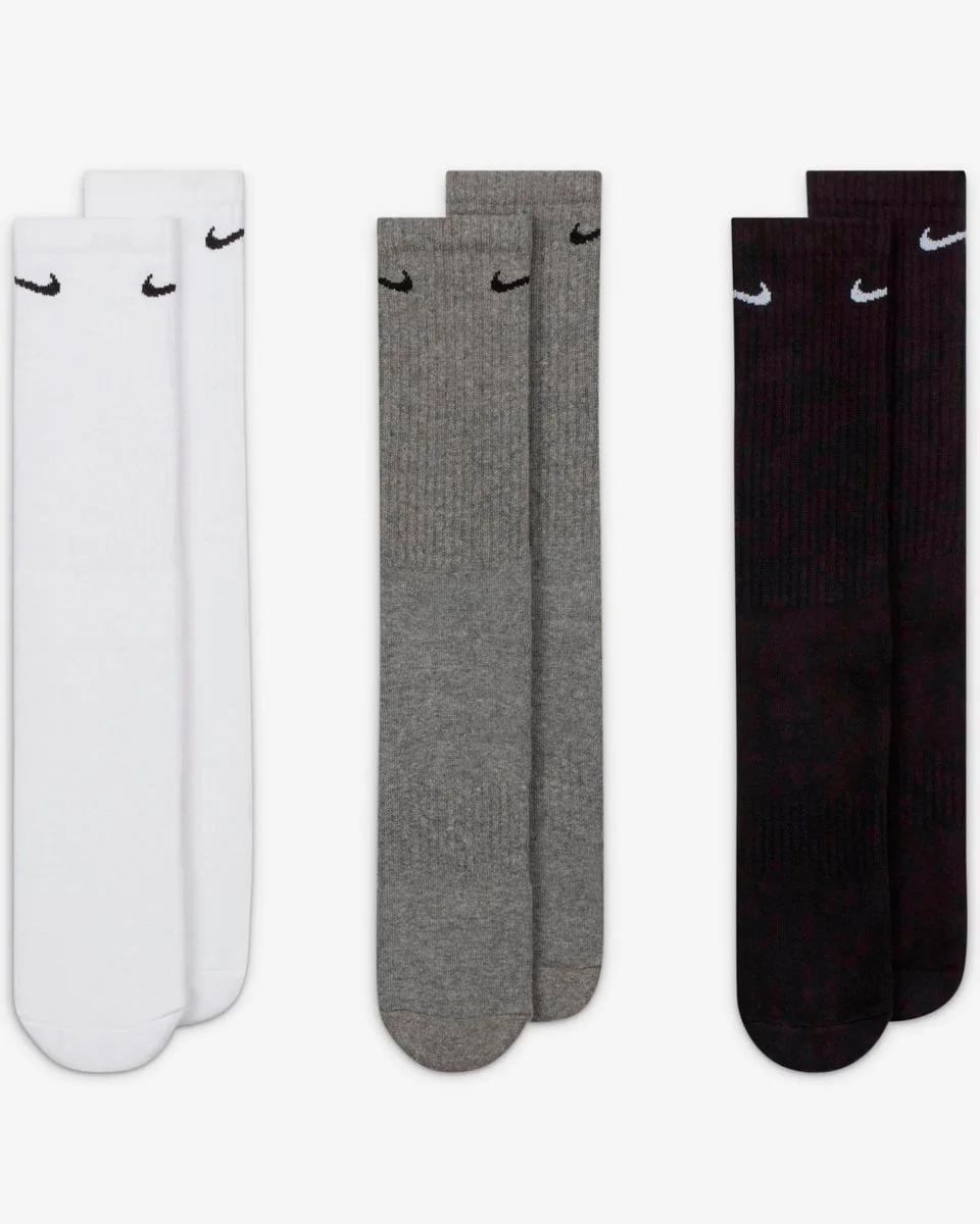 Nike meia u nk everyday cush crew 3pr — BRANCO/MESCLA/PRETO (foto 1)