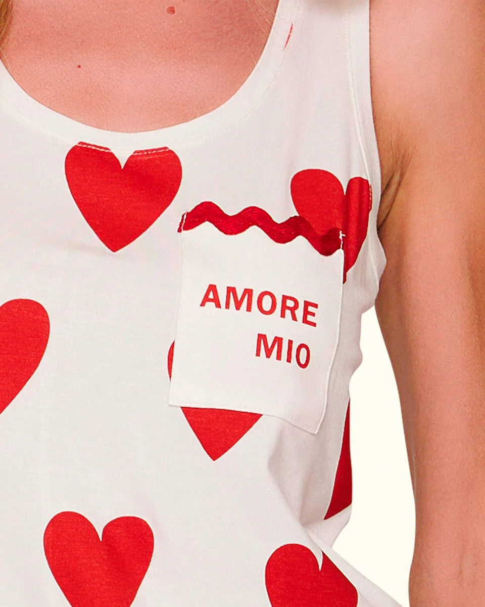 Lua luá pijama regata short amore mio — VERMELHO/OFF (foto 2)