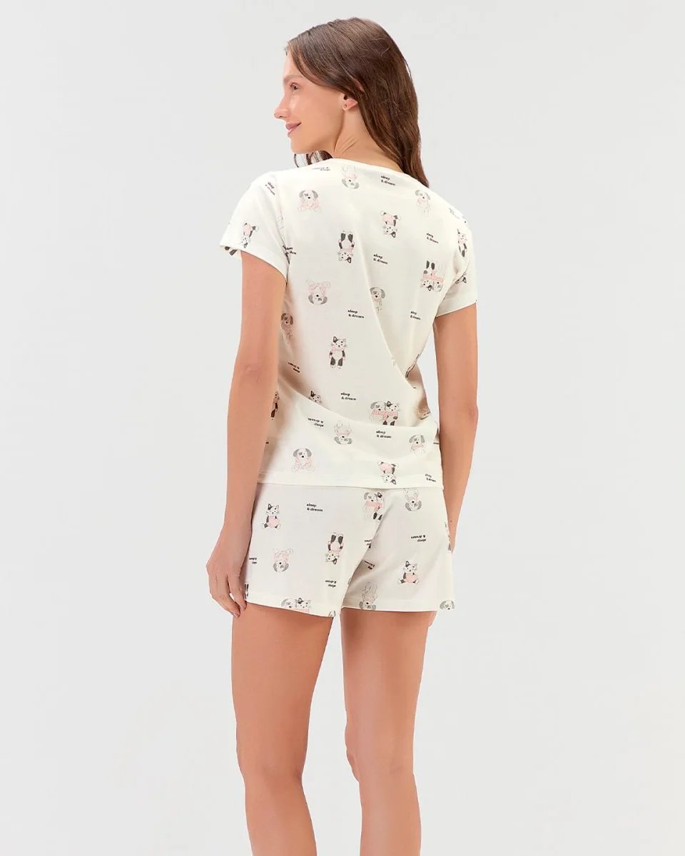 Cor com amor pijama feminino com shorts 2011296 — OFF WHITE (foto 1)