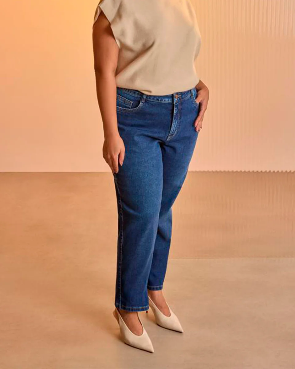 Lunender calca com elastano j6755 — JEANS ESCURO (foto 1)