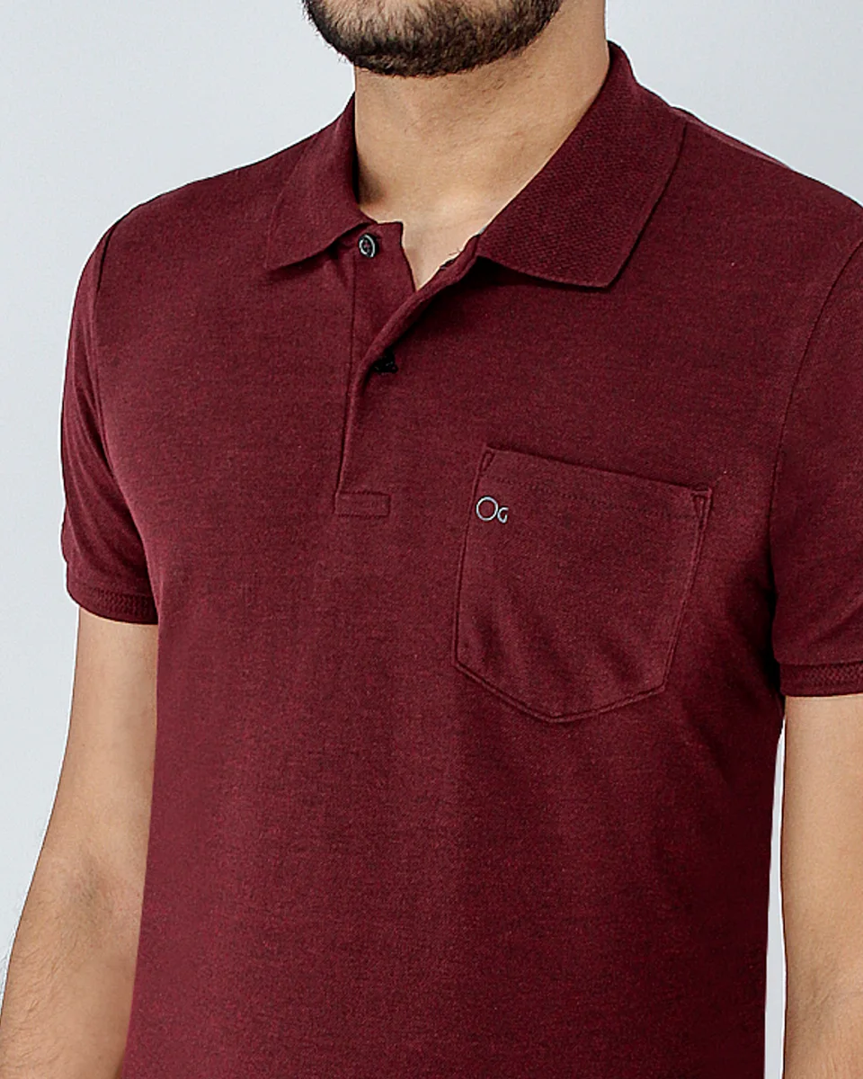 Ogochi polo mc essencial slim com bolso 007520012 — VINHO 1934 (foto 1)