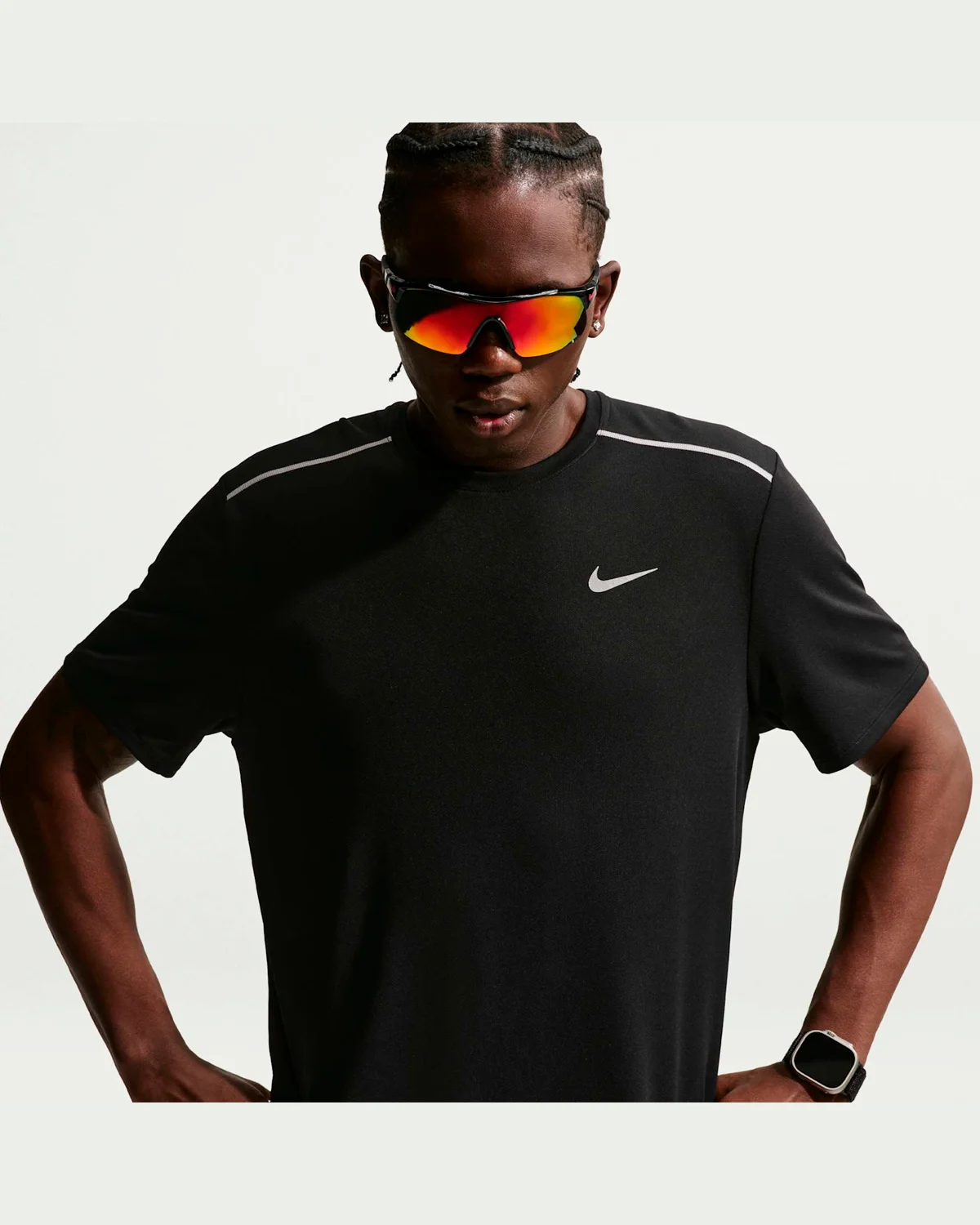 Nike camiseta drifit uv miler if2082-010 — PRETO (foto 4)