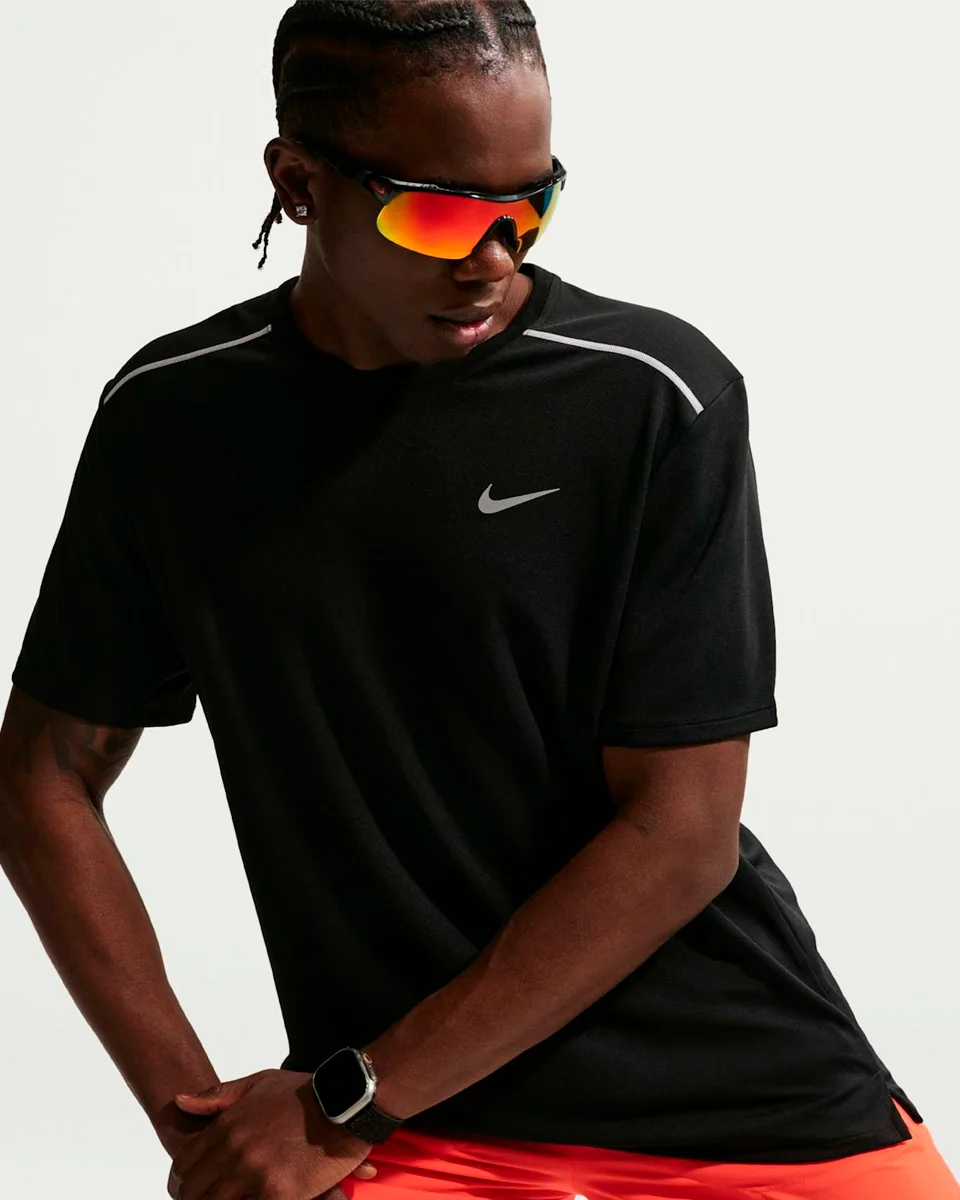 Nike camiseta drifit uv miler if2082-010 — PRETO (foto 3)